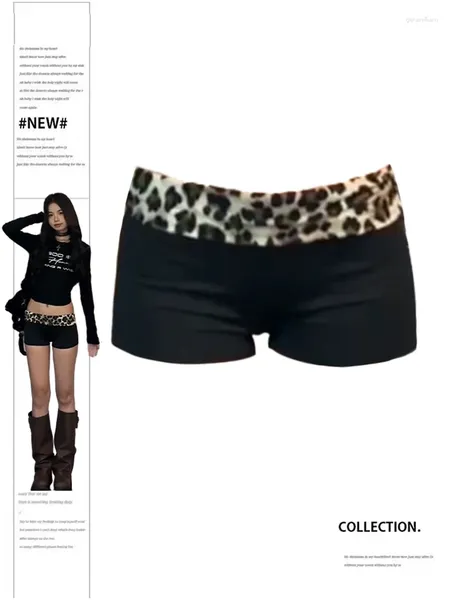 Shorts femininos pretos góticos góticos coreanos y2k estéticos harajuku cintura baixa uma linha mini calça curta 2000