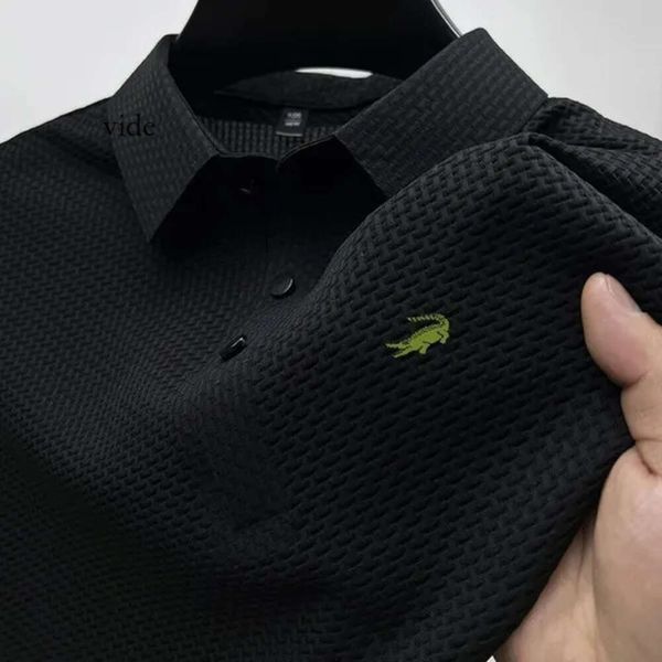 Marca di ricamo maschile di alta qualità ghiaccio a maglia polo fresco polo freddo estate polo collare a costola traspirante top corta t-shir cocodi 6375