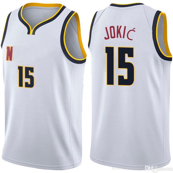 Nikola Jamal Murray Jokic Nugget Basketball Jersey Denvers Retro Carmelo 15 Anthony Dikembe 55 Mutombo Jersey City Men Edition Black White T-shirt 9999