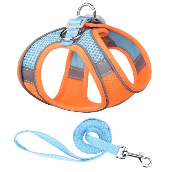 Pet Supplies Dog Leash, tira do peito de cachorro, coletes de colméias refletíveis de couro reflexivo de couro, adequado para coletes de estimação ao ar livre de raças de cães-1