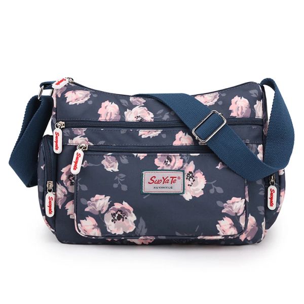 Taschen Fashion Blumenmuster Frauen Umhängetasche lässig Multipocket weibliche Messenger -Tasche hochwertige haltbare Stoff Ladies Handtasche