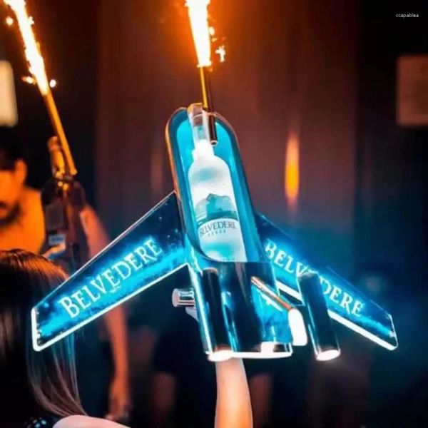 Party Dekoration Flugzeugformform Flasche Glorifier Club Schild Plastik Nachtclub LED -Moderator für Nachtdekoration