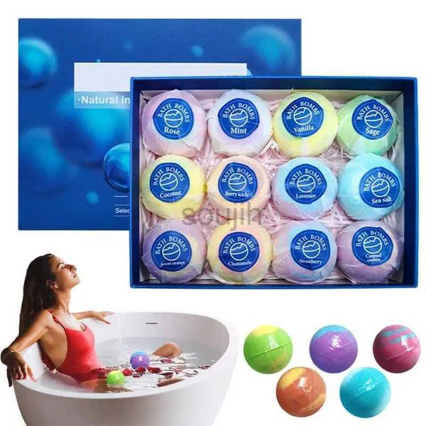 Bubble Bad 12pcs/Box Bad Bomben Fußbad Ball ätherische Öl Bubble Bad Ball Aromatherapie Dusche Dampfer Spa Fizzies Bad Bomben D240419