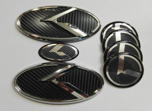 7pcs 3D Black Carbon K Emblem Adesivo per Kia New Forte YD K3 20142015 Emblemi di auto9277124