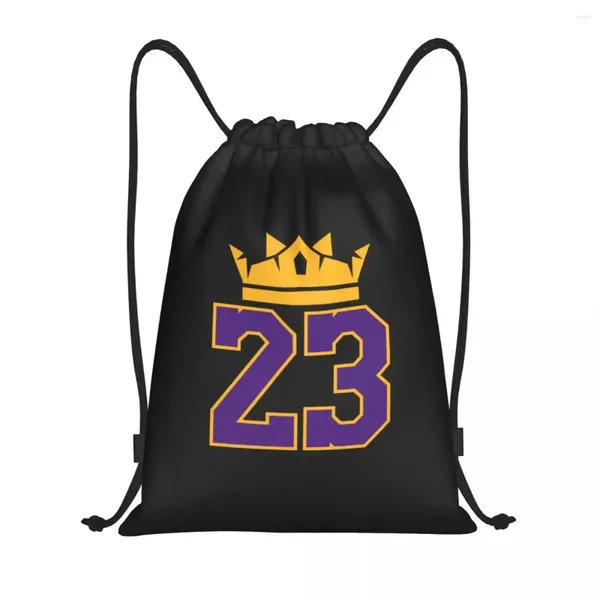 Alışveriş Çantaları Özel 23 Numara Kral Drawstring Çanta Yoga Sırt Çantaları Erkek Kadın Basketbol Spor Spor Salonu Sackpack