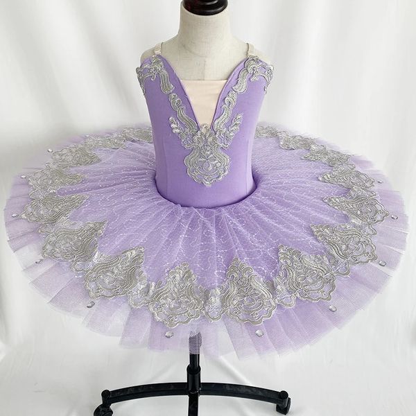 Blu Bird Purplel Professional Ballet Dance Dance Tutuffuffle Edges Abito da balletto classico tutu per ragazze performance femminile 240411