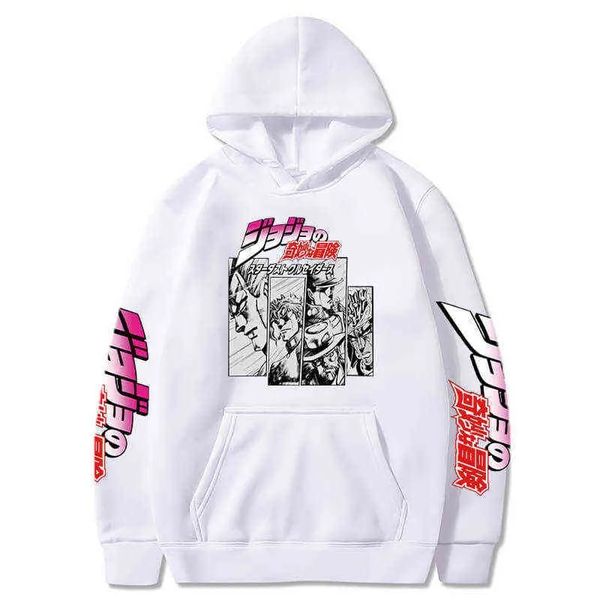 Harajuku Jojo Bizarre Adventure Hoodie Японское аниме мужчины/женщины с длинными рукавами топа