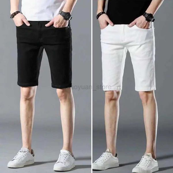 Shorts masculinos jeans shorts 2022 calças curtas de jeans de verão slim straight regular de lazer longa calças famosas jeans homens hombre 240419 240419