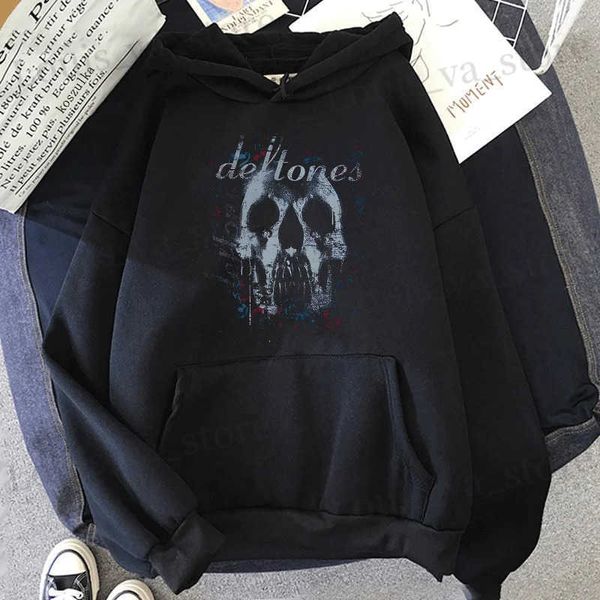 Herren Hoodies Sweatshirts Band Hoodies Retro Punk Gothic Grunge Skull Grafik Strtwear Sweatshirt Herbst Winter Männer Frauen Pullover Schwarze Tops T240419