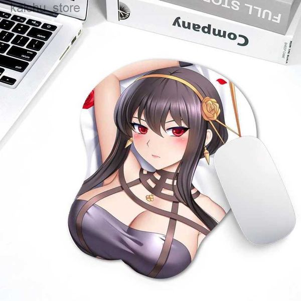 Mouse Pad Bilek Rests 2022 Yeni Versiyon Japon Anime 3 D Bilek Bantları Karikatür Yaratıcı Sevimli Göğüs Ücretsiz Nakliye Mouse Pad y240419