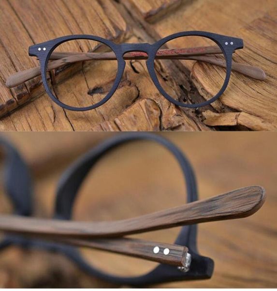 60039s Vintage Wood Braun Oval Brille Frames Full Rim Hand Make Brillen Brille Männer Frauen Myopia Rx fähig brandneu 4203960