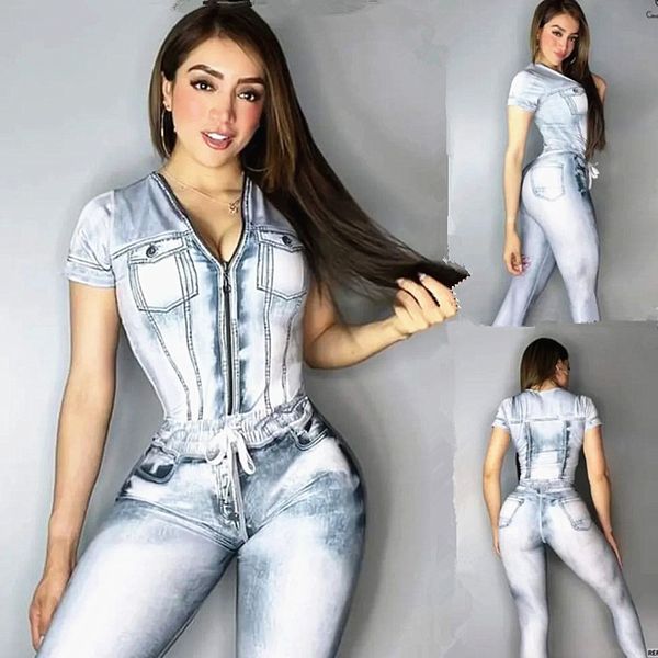 Damen -Trainingsanzüge 2024 Sommer neue Modejeans Anzüge Kurzarm Top und Hosen weibliche Zwei -Stück -Set Blue Denim Outfits Matching