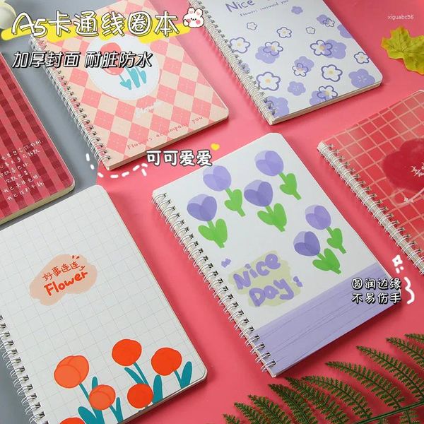 Flower A5 Coil Book Forury's Love-Leak Life Leak Laving Student Diory Horizontal