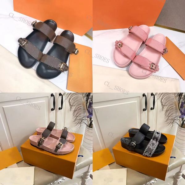 Tasarımcılar Kadınlar Sandalet Lüks Deri Düz Platform Terlik Lady Old Flower Flip Flops Yaz Moda Baskısı Slaytlar Plaj Boş Zaman Ayakkabıları