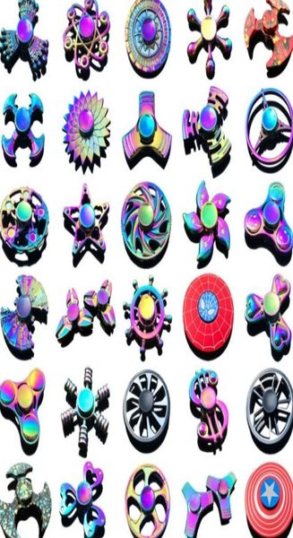 Rainbow Beyblade Pack Spinner Metal Star Star Flower Skull Dragon Wing Hand Spinner per Autism ADHD Kids Adults Antistres Toy3238325