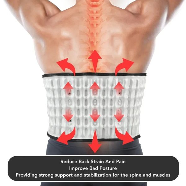 Novo 2024 Suporte lombar traseiro Decompressão da coluna vertebral Lombar tração ar de tração de ar -cintura traseira Suporte lombar de suporte Beltback descompressão