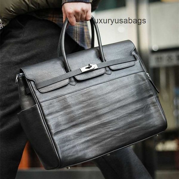 Borse da 50 cm in pelle da 50 cm in pelle 7a Handbagfashion Bulk Borse importata da uomo in mezzo da maschi in pelle vera e propria business per laptop per laptop