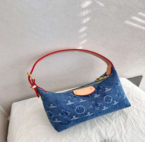Top Luxury Designer neuer Denim Lunchbox Damenhandtasche Achselmake -up -Tasche 19cm 99