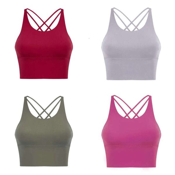 Sport sexy di tipo Y Lunghezza Lunghezza Verison imbottito palestra reggiseno Lu-127 Donne tessuto a feel nudo piatto yoga reggiseni da tops coltivate