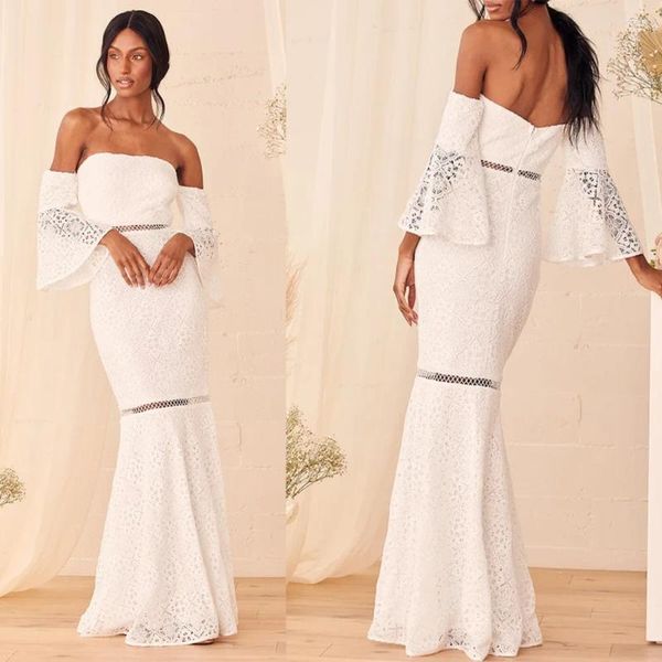 Vestidos casuais de alta qualidade 2024 Europeu e americano Autumn Lace White Wedding Party Dress Vestor elegante de dama de honra Luxo