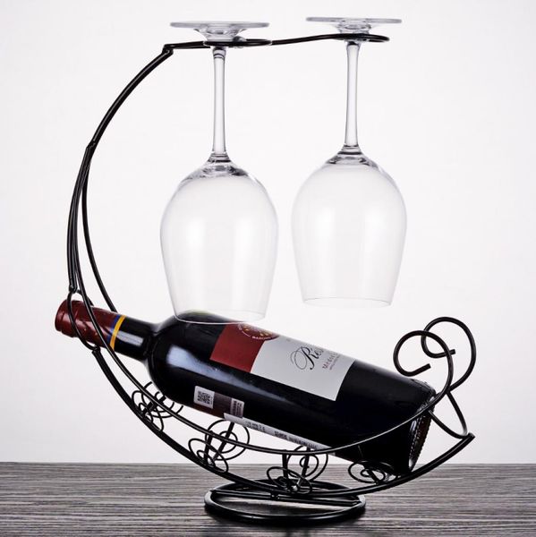 Yaratıcı Metal Şarap Rafı Asma Şarap Camı Tutucu Bar Stand Braket Ekran Braketi Ev Bar Dekor Eğlenceli Hediyeler Drop6712419