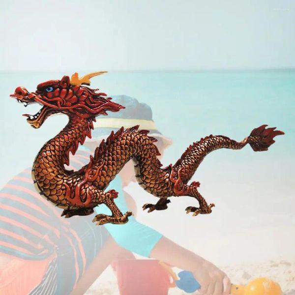 Dekorative Figuren Chinese Dragon Spielzeug kompakter Feng Shui PVC Ornament Nostalgische Skulptur