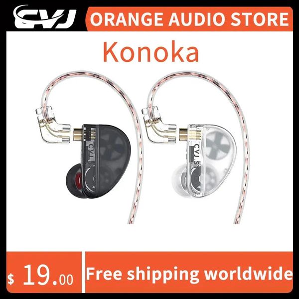 CVJ Konoka 3D Audio 3-Einheit Hybrid 1DD 1BA 1 Vibrationsunternehmen Inner Ohr Kabel HIFI Monitore Kopfhörerschalter Einstellung Earphone 240411