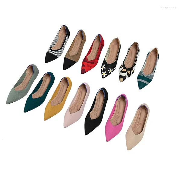Casual Schuhe Frauen flach Plus Größe 42/43 Schöne farbgestrickte Elastiz