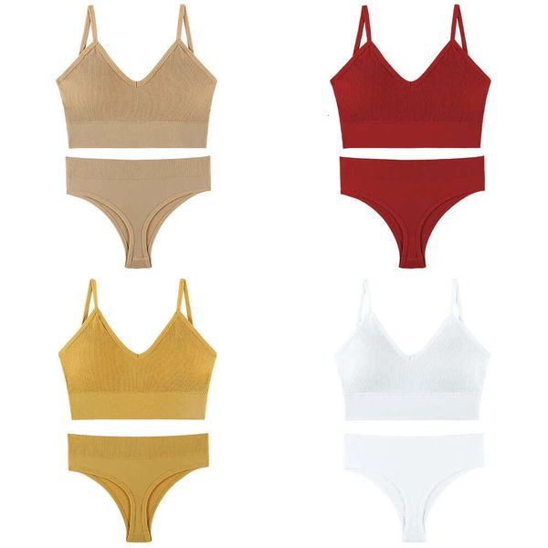 Bras de roupas íntimas femininas sem costura sets de sutiã esportivo com calcinha de calcinha para Lady Yoga Gym Running Fiess