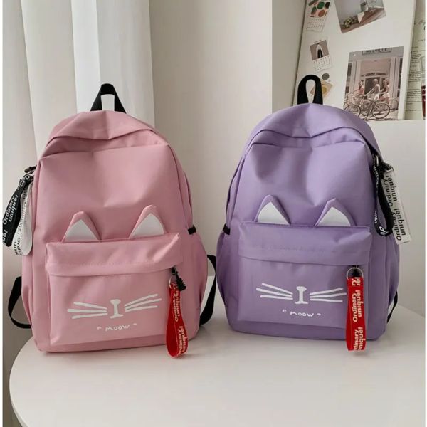 Çantalar yeni her iki omuz kızlar sırt çantası güzel kedi kulağı öğrenci çocuk okul çantaları erkekler için okul çantaları