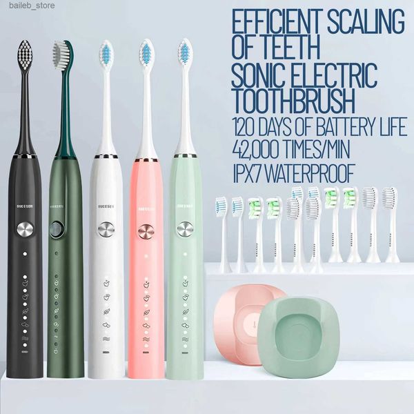 Coppia di spazzolino da denti Sonic Electric Dente Smell Fresh Assumina a 6 marce USB Carica USB Impossibile Automatico pelliccia morbida e Convenica Y240419SX0L