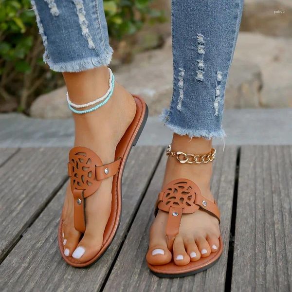 Pantofole Summer Hollow Out Women Flip Flip-Flop Cut Woman Sandals Casual Shoe Flip Flip Flops Beach Slide Muli