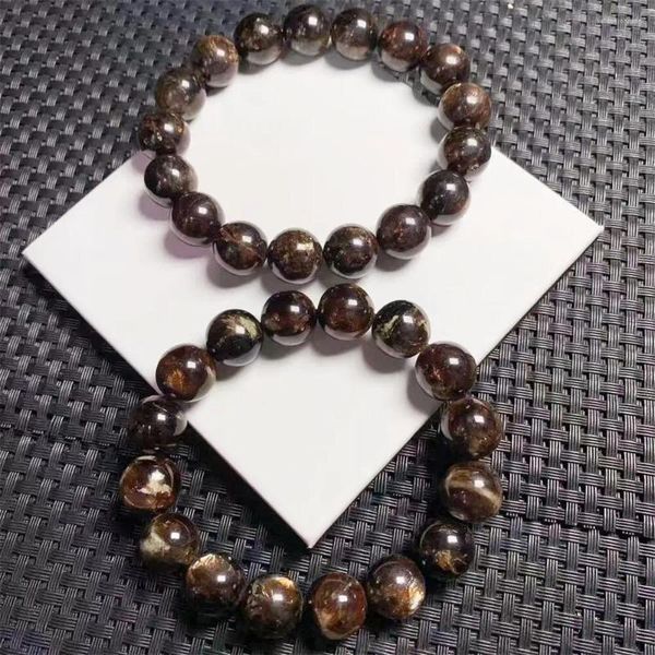 Pulseiras de link 12,8 mm Natural Black Golden Mica Bracelet Mulheres bonitas lindas jóias de pedra de gemas de moda de energia cristalina colorida