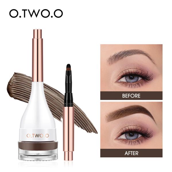 Enhancers O.Two.o Augenbrauen Pomade Brow Mascara Natürliche wasserdichte lang anhaltende cremige Textur 4 Farben getöntes geformtes Brauengel mit Pinsel