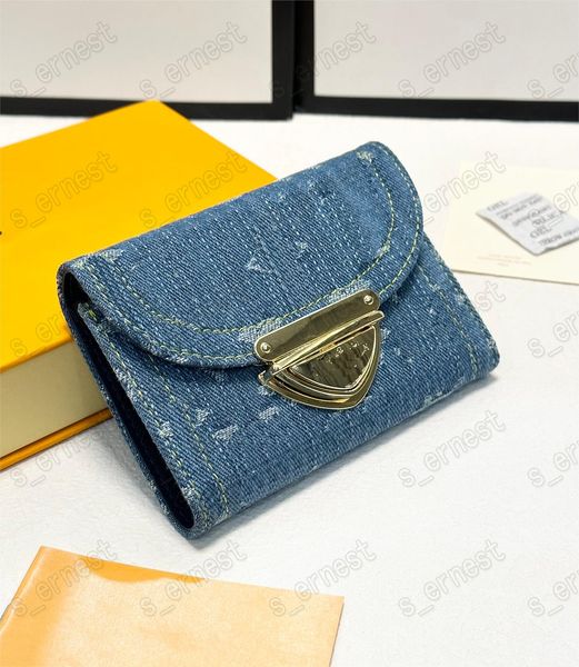 Designer Denim Wallet Woman Leder Geldbeutel Luxus Münze Lang Geldbörsen Kartenhalter Passport Key Beutel Münzbeutel