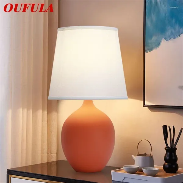 Lâmpadas de mesa oufimer lâmpada de cerâmica de cerâmica Luz contemporânea decoração simples para o quarto de casa