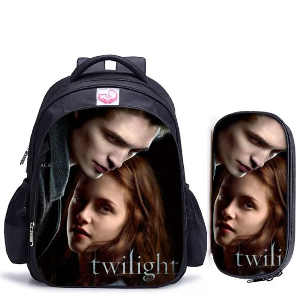 Taschen 16 Zoll Twilight -Rucksack für Teenager -Mädchen Jungen Book Tasche Mochila Reisetasche Kinder Schule Rucksäcke