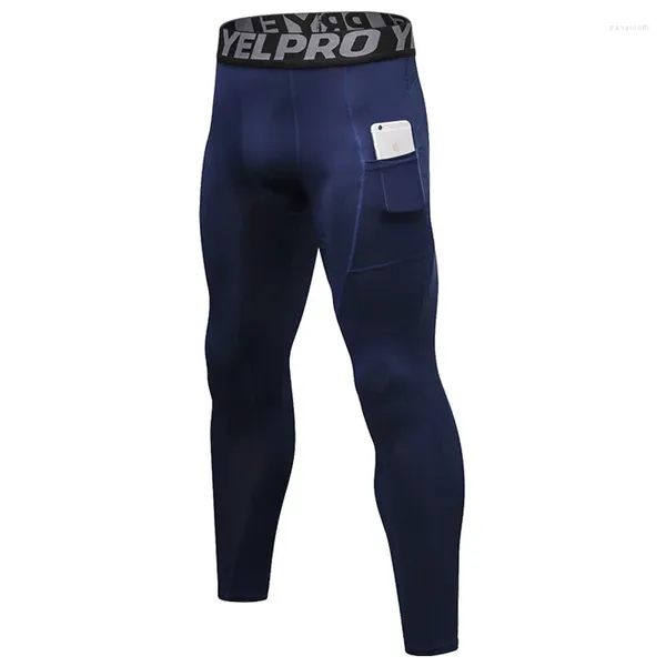 Pantaloni da uomo Allenamento a compressione a secco rapido bodybuilding fitness gambe design solido maschera da basket esercitano pantaloni della tuta da basket