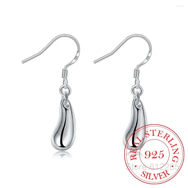 Dangle Ohrringe Großhandel 925 Sterling Silver Ohrring Hochzeitsfeier Schmuckzubehör Mode glatte Wasserdämpfer für Frauen 2024