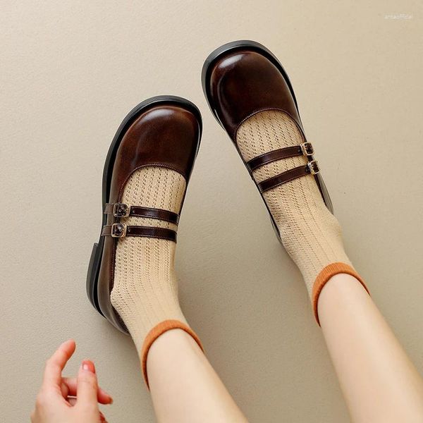 Отсуть обувь Spring Women's Split Leather Black Loafer