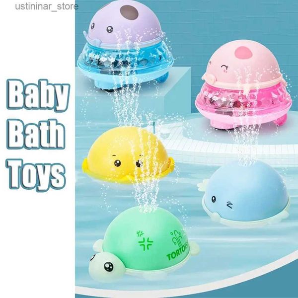 Sandspiele Wasser Spaß tierisches Design Baby Bad Spielzeug LED LEG AUTOMATISCHE GRÜCK WASSER BAD Spielzeug wasserdichte Schildkröte/Ente/Vogel/Schwein/Bär L416