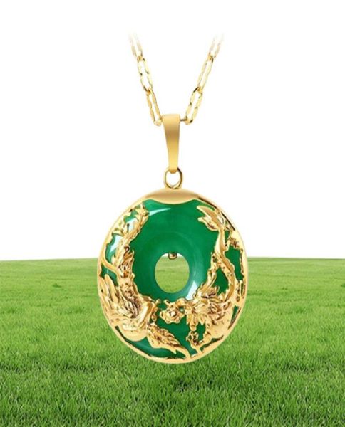 Pingentes de colar de ouro 14k para pingentes de luxo colgante de 925 mujer verde jade esmerald pendente topázio colares de pedra preciosa CX24466398