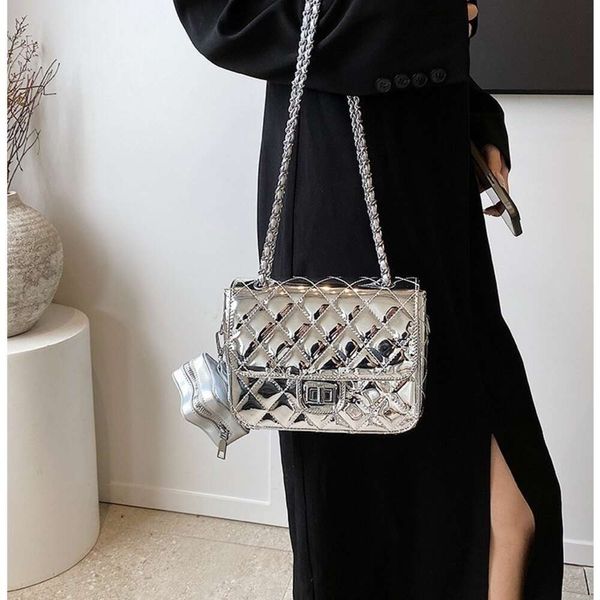 кошелек Diane Bag Chenel Silver Handheld Bag Сумка для женской сумки Lingge вышитая нить красная книга лак