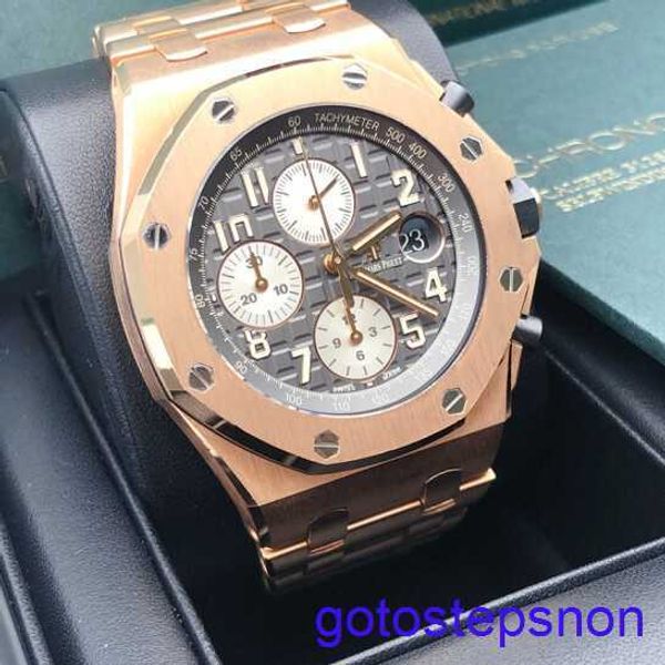 Pulso da AP funcional Relógio Royal Oak Offshore Series 42mm Timing de calendário Red Devil Vampire automático Aço mecânico de ouro rosa Homem Relógio 26470or.oo.1000or.02