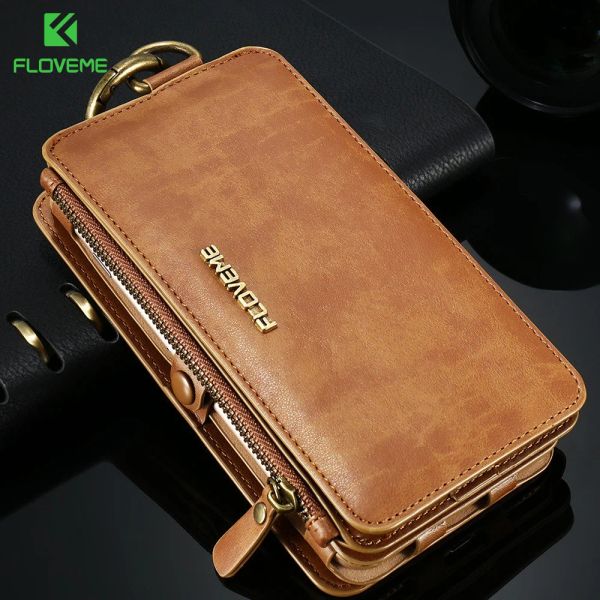 Brieftaschen Floveme Wallet Hülle für Samsung S10 S8 S7 S6 S8 Plus Lederkartenhalterabdeckung für Samsung Galaxy Note20 Ultra Wallet Case Coque