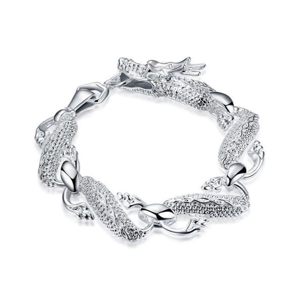 Bracciale Drago bianco Big Men039S Sterling Sterling Tilpated Bracciale Regalo per matrimoni uomini e donne Bracciale d'argento SPB0366875272