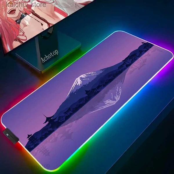 На запястье мыши на запястье покоя RGB Computer Luminous Gaming Pad Pad Purple Moonlight красочный большой светящий светодиод Расширенная освещенная клавишная настольная стола Mat 100x50см Y240419