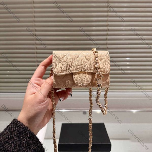 2024 Portafoglio designer Top in pelle Cavaniale Goldern Goldern Occhy Bulfoglio Piccolo Porta da donna Porta della carta Mini Messenger Borsa 230420