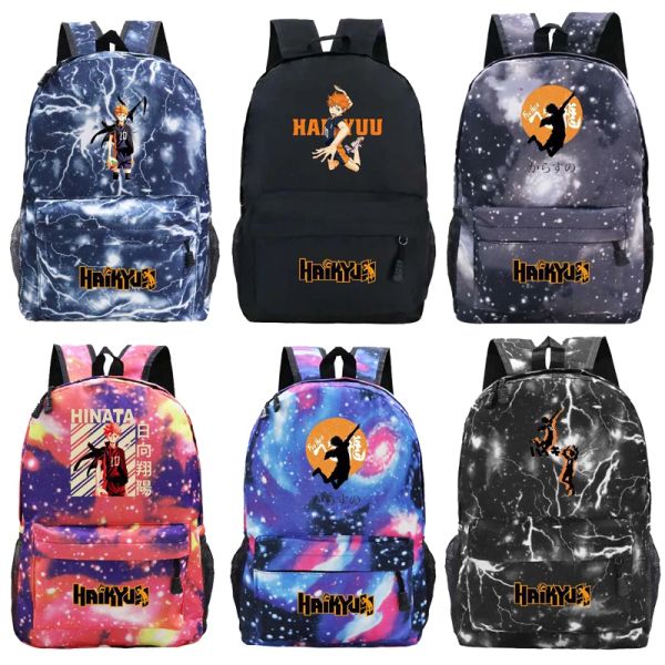 Backpacks Anime Haikyuu !!Anime Backpack Volleyball Teens School School for Boy Girl Bookbag Childra