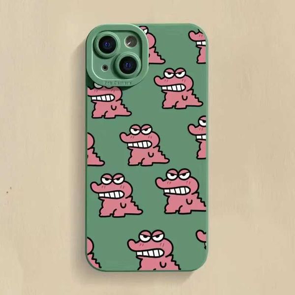 Mobiltelefonhüllen niedlich und lustig Cartoon Baby Crocodile Phone Hülle iPhone 14 13 12 15 Pro Max Mini X XS XR 7 8 15 plus SE Schutzharterabdeckung J240418